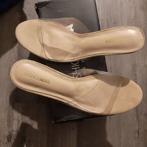 Size 11 Fashion Nova clear Wedge sandals